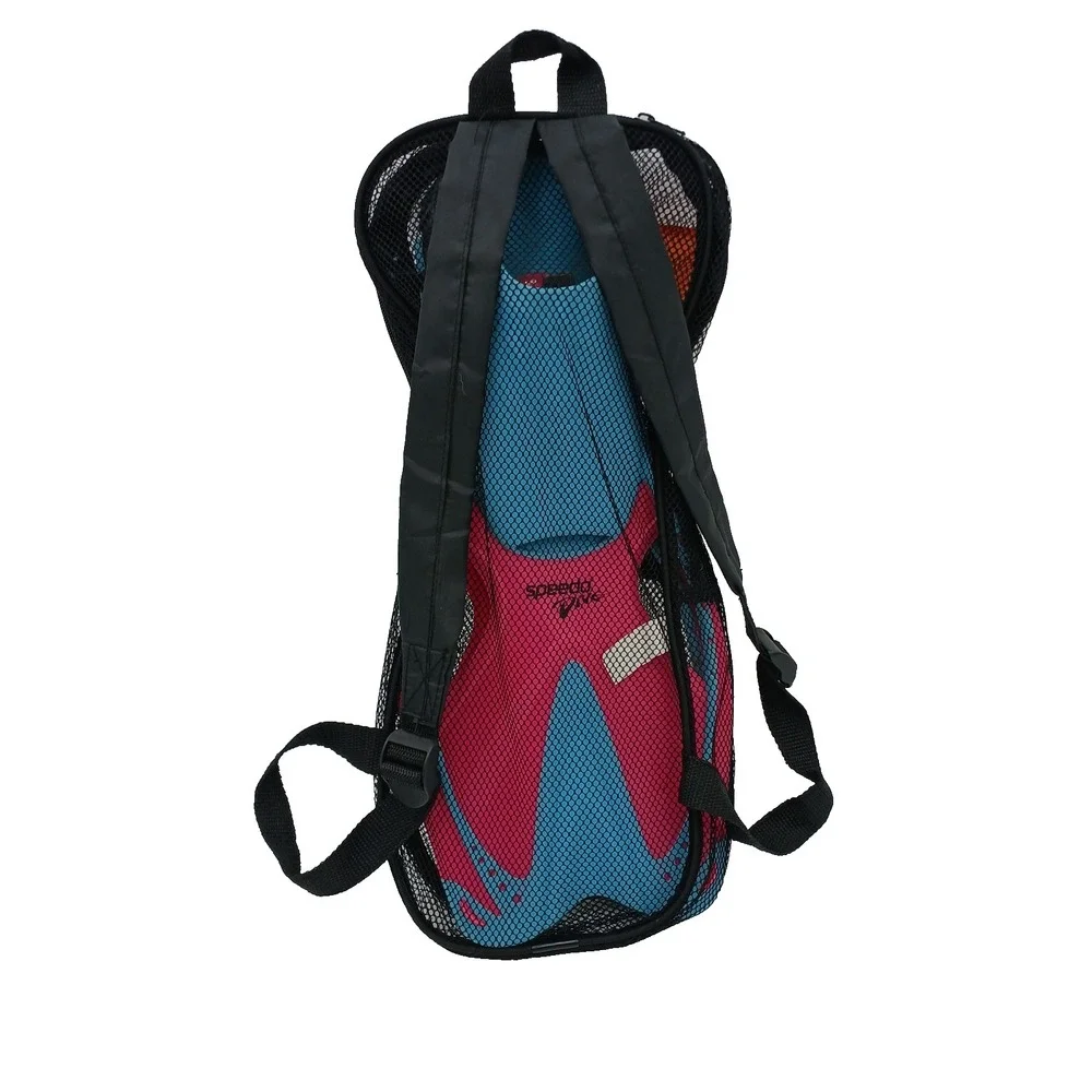 Speedo Dive Diving Flippers Youth‎ Jr Size L/XL US 1-4 Mesh Bag Pink & Blue